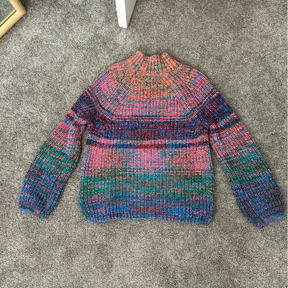 Vintage GAP Rainbow Knit Turtleneck Sweater - Picture 2 of 12